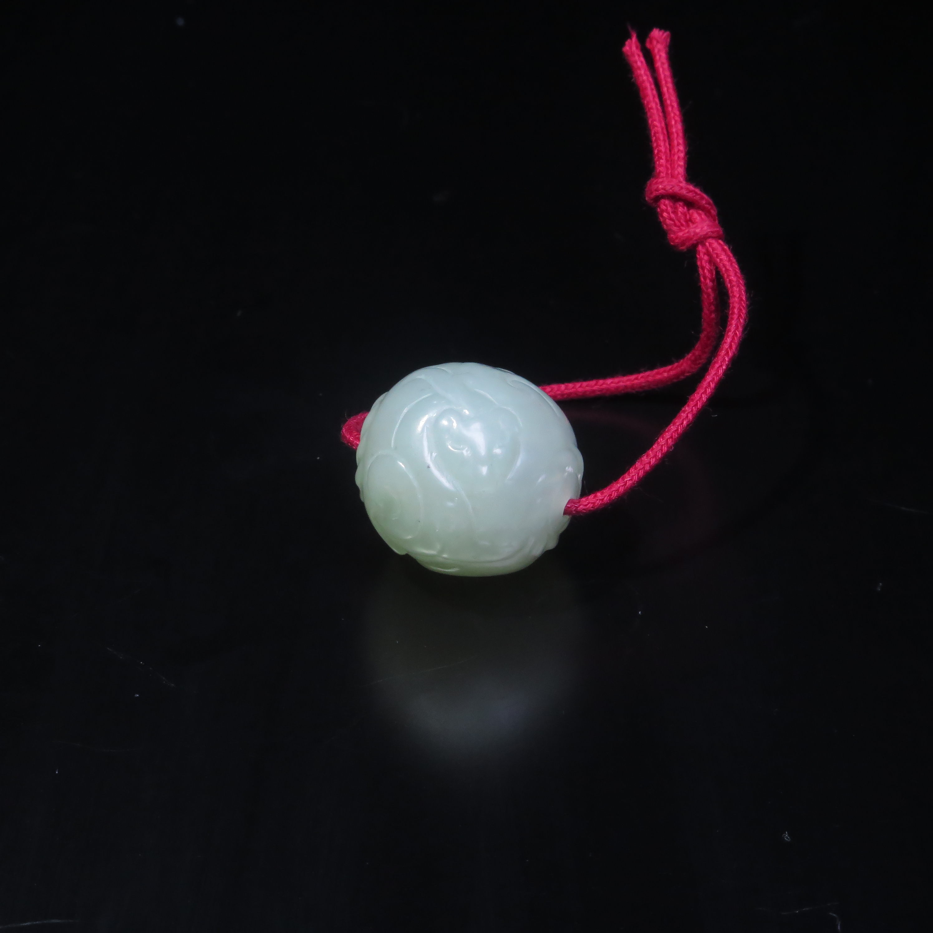 清代螭纹玉珠饰/MZ556424/和田玉/民族文物