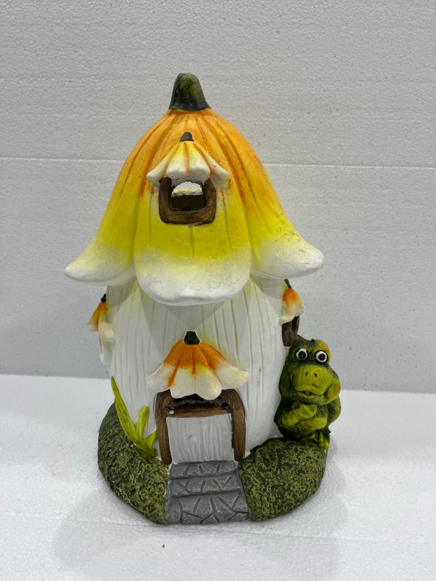 陶瓷花朵屋子摆件瑕疵没有太阳能