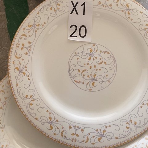 瓷一个鱼盘一个大圆盘小黄花x120