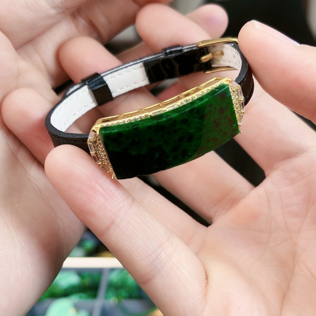 翡翠手链银S925镶嵌手链