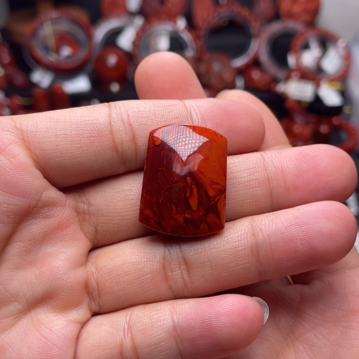 【闪购商品】未镶嵌妖火焰纹无事牌南红玛瑙