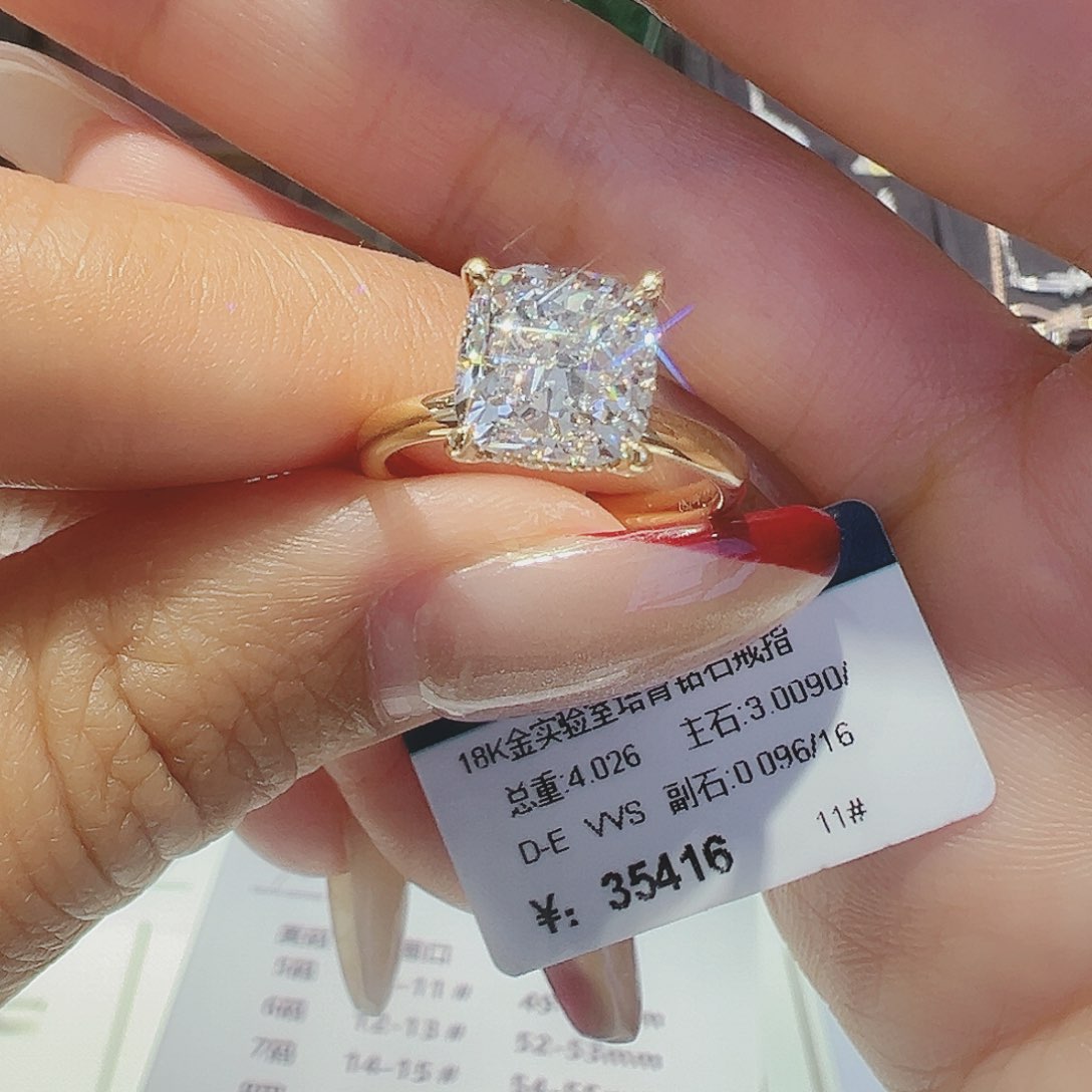 实验室培育钻石18K金镶嵌3.009ct11