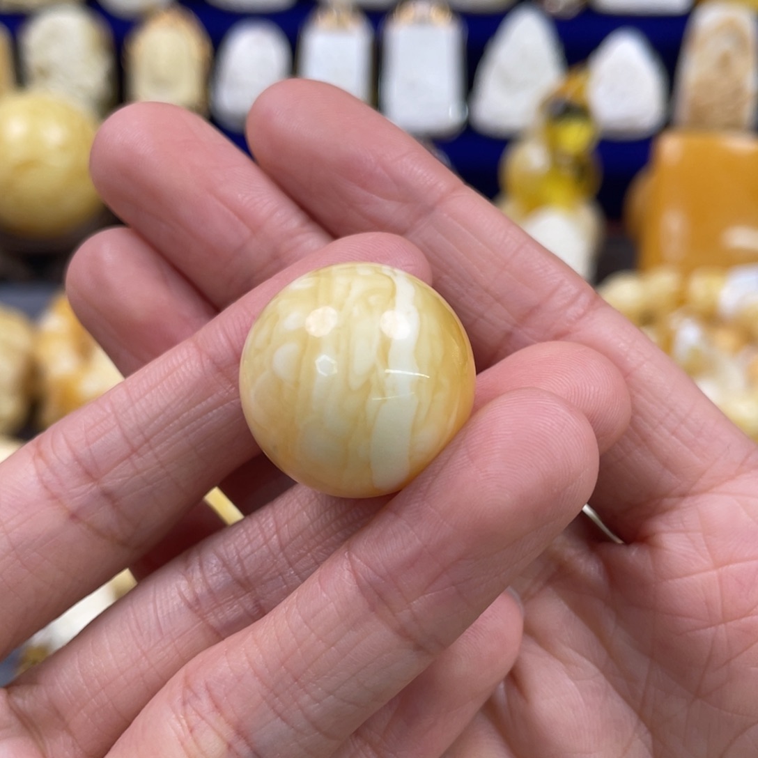 蜜蜡裸石未镶嵌琥珀蜜蜡珠子卡22.3mm