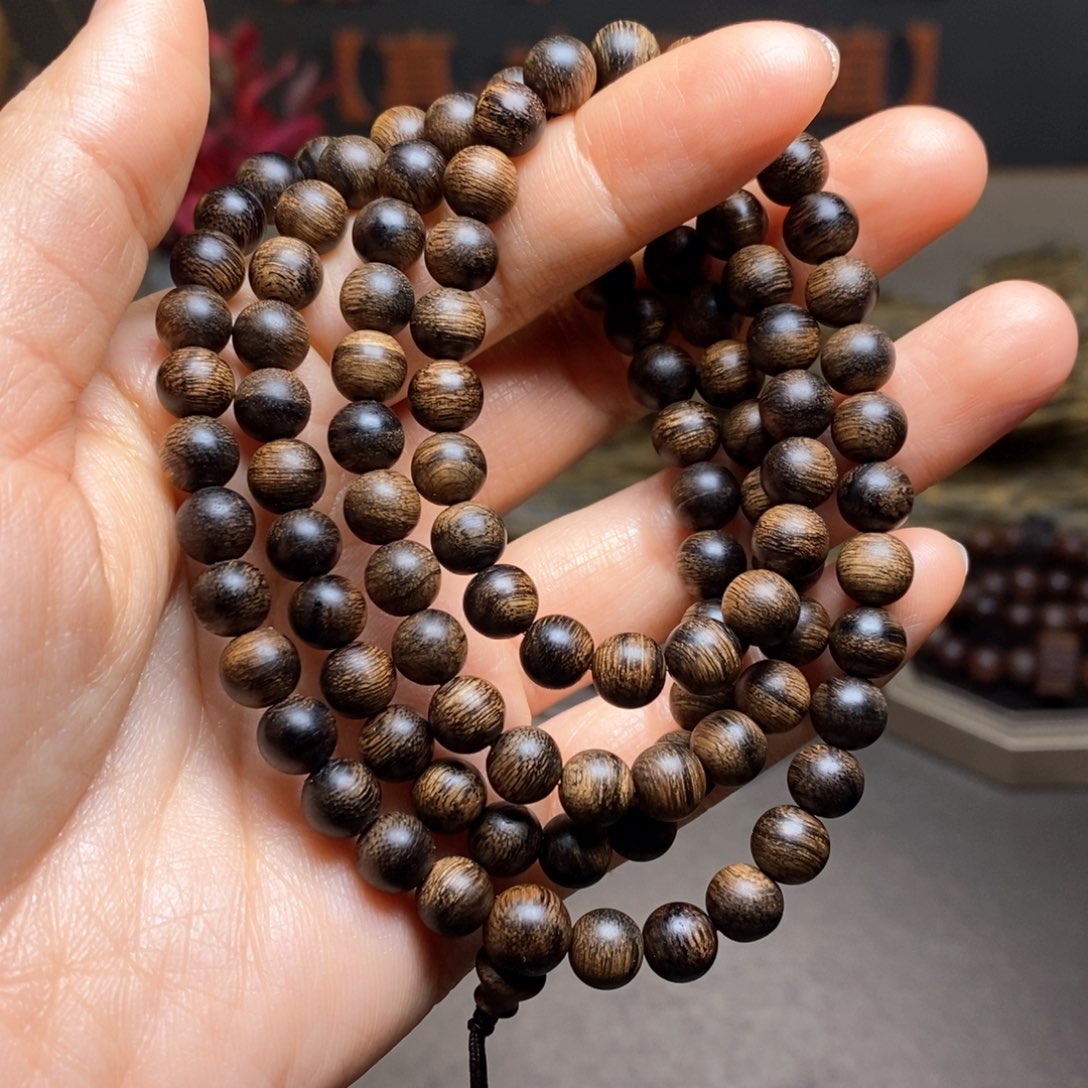 沉香手串越南芽庄紫棋瘤疤0.6×108