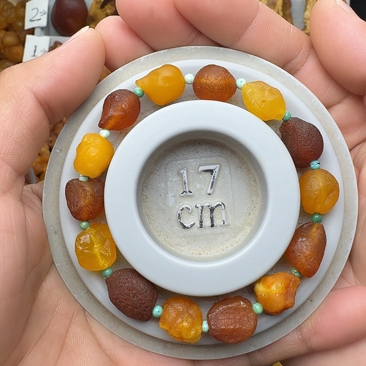 蜜蜡未镶嵌裸石天然蜜蜡多宝手串
