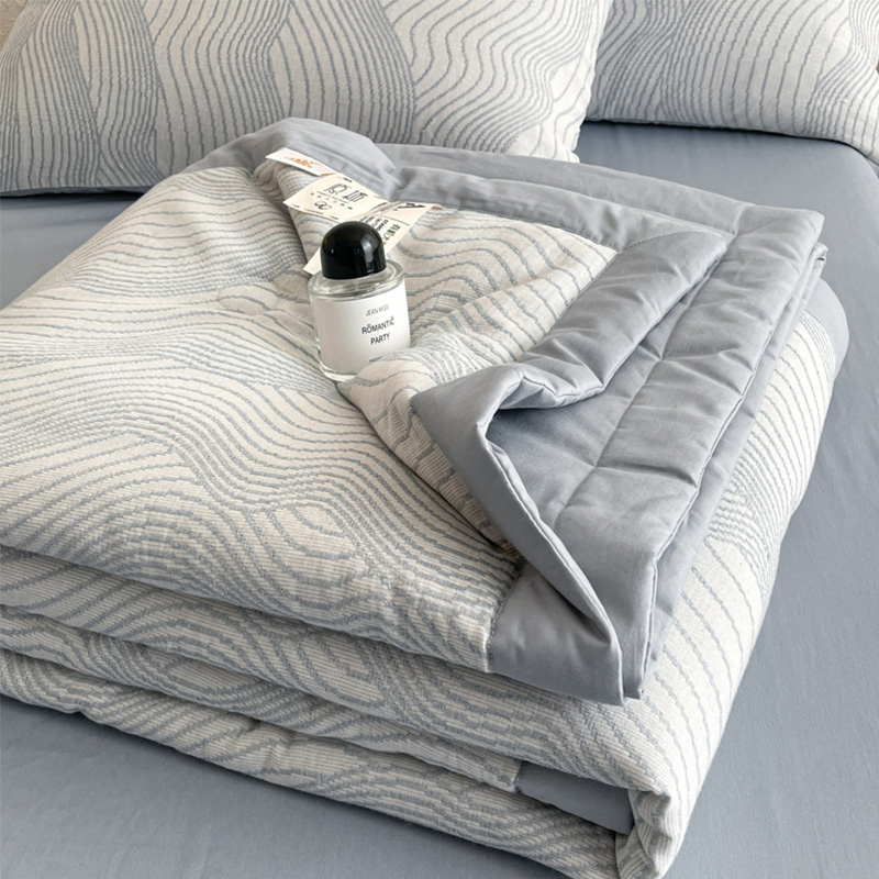 圣法尼亚家纺A类轻奢夏凉被大豆纤维空调被全棉四件套薄被子床单