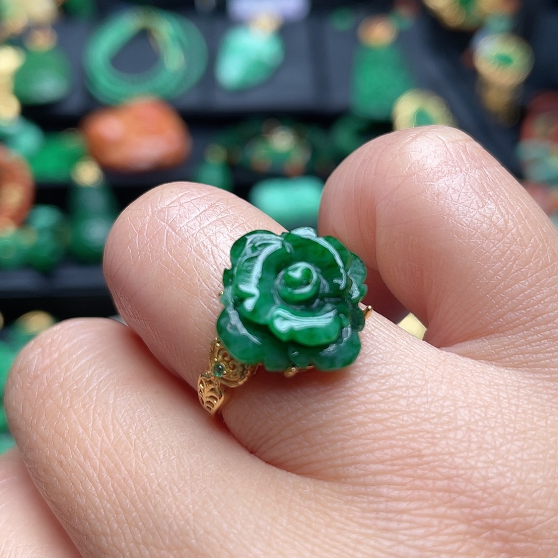 翡翠银S925镶嵌戒指