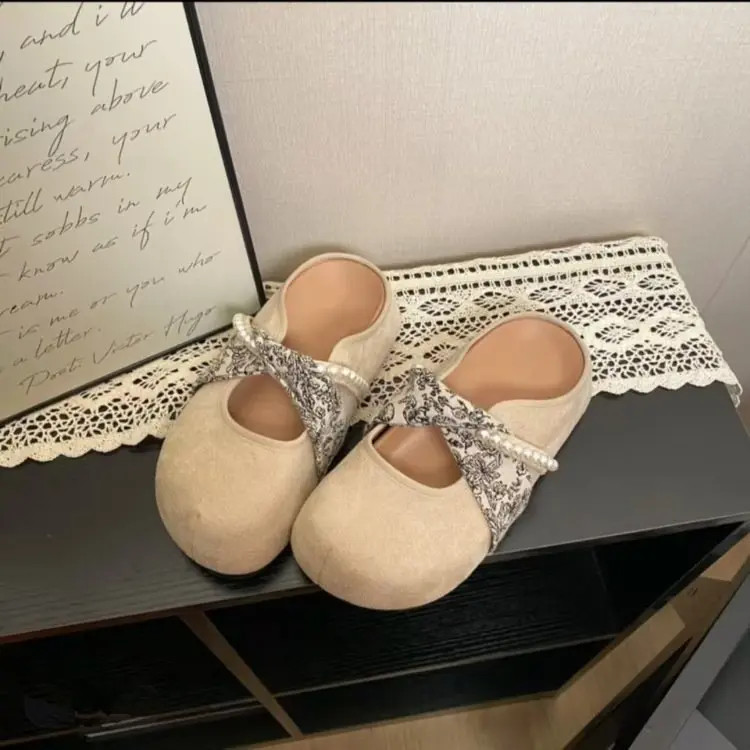 配裙子包头半拖鞋夏秋外穿高级感2025超火新款穆勒懒人厚底勃肯鞋