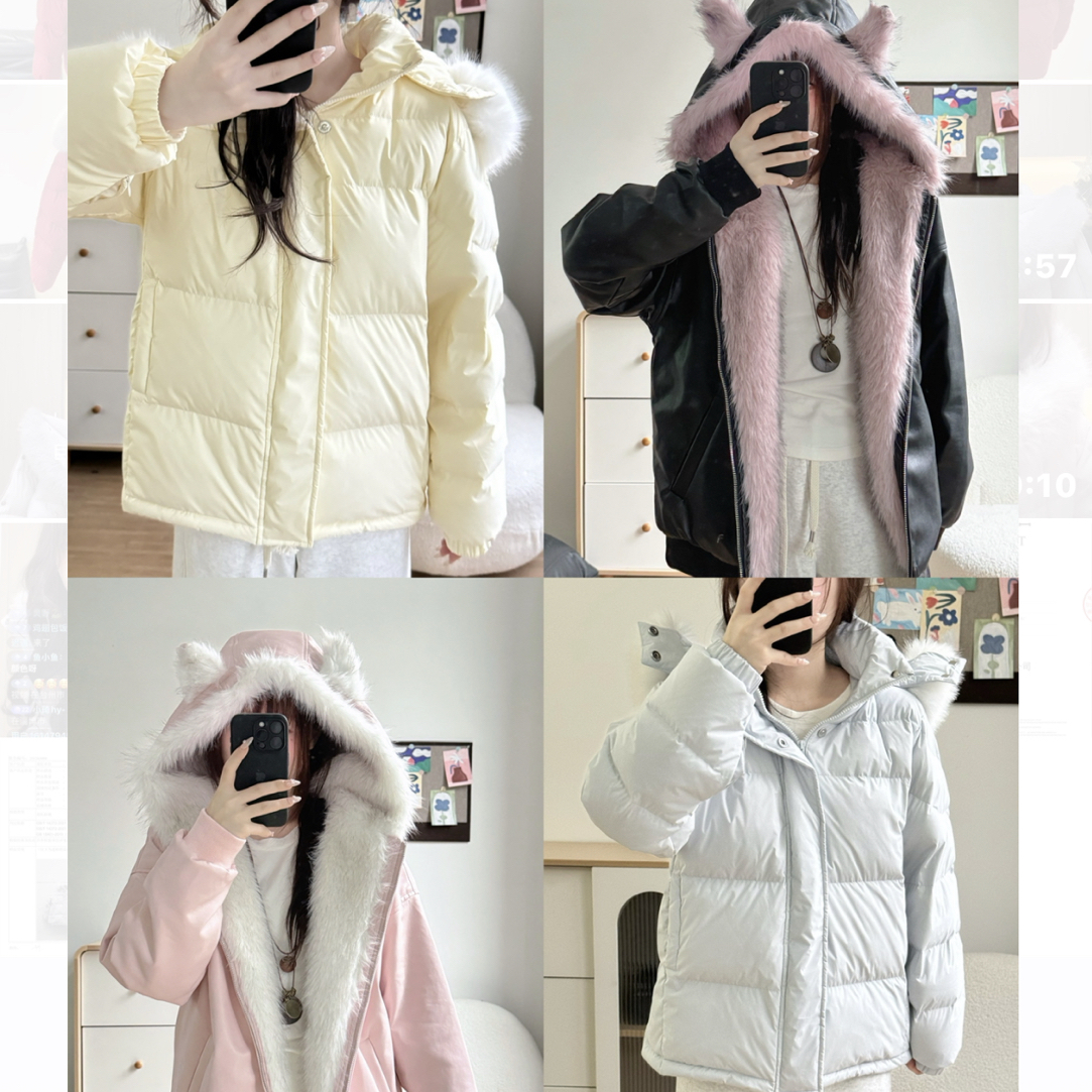 （羽绒服合集）毛领羽绒服座山雕羽绒服