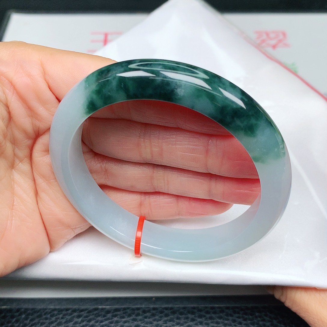 未镶嵌手镯翡翠水墨兰花14