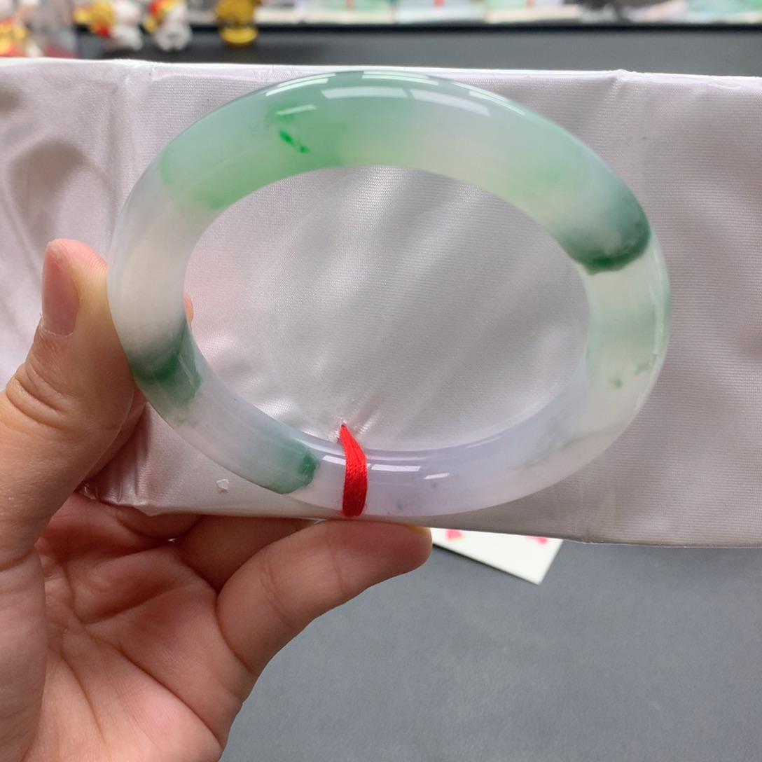 翡翠未镶嵌手镯14号59+胖圆特色花冰胶荔枝种