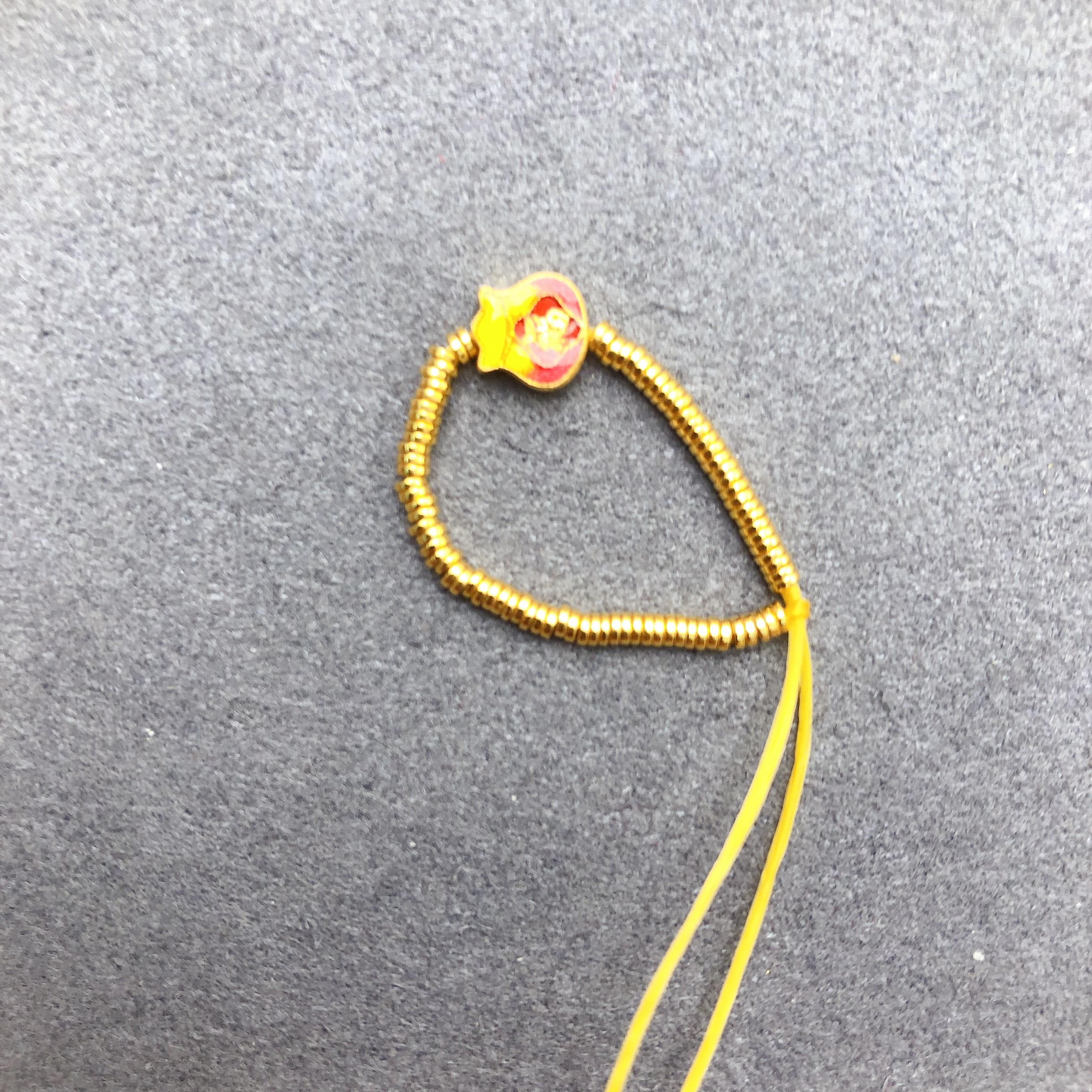 足金999烧蓝古法福袋金圈吊坠！娟