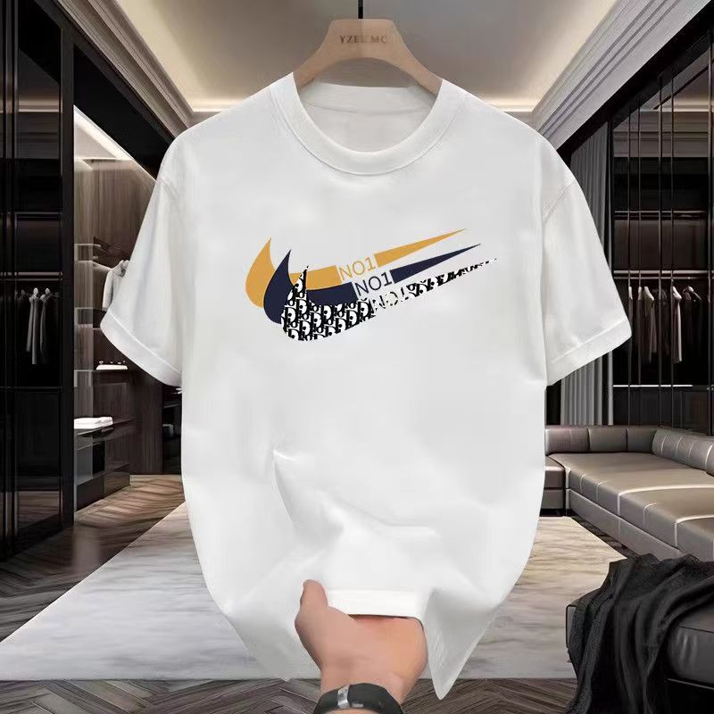 夏季圆领半袖上衣印花T恤时尚夏季休闲韩版潮流ins情侣春夏款