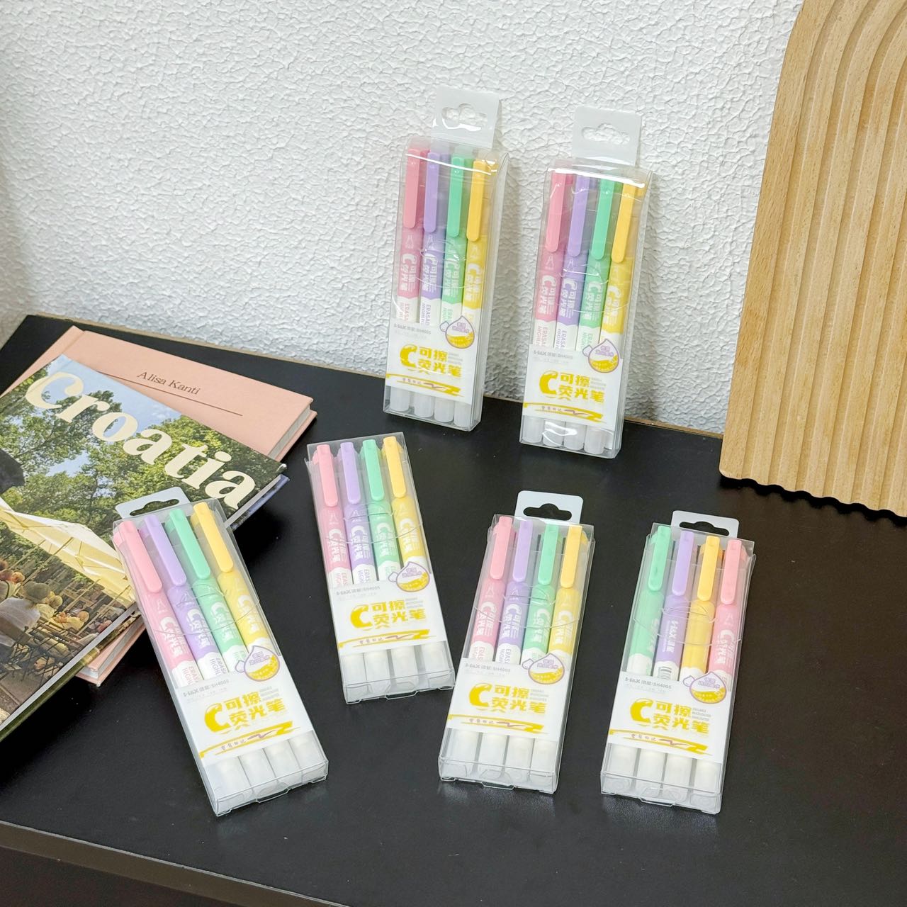 创意可擦拭荧光中性笔颜色不挑