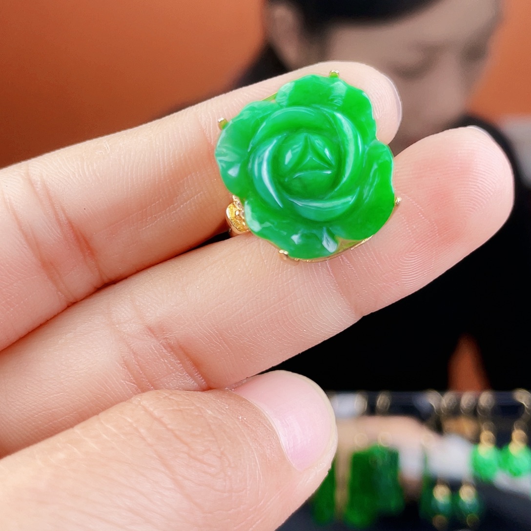 翡翠银S925镶嵌耳饰