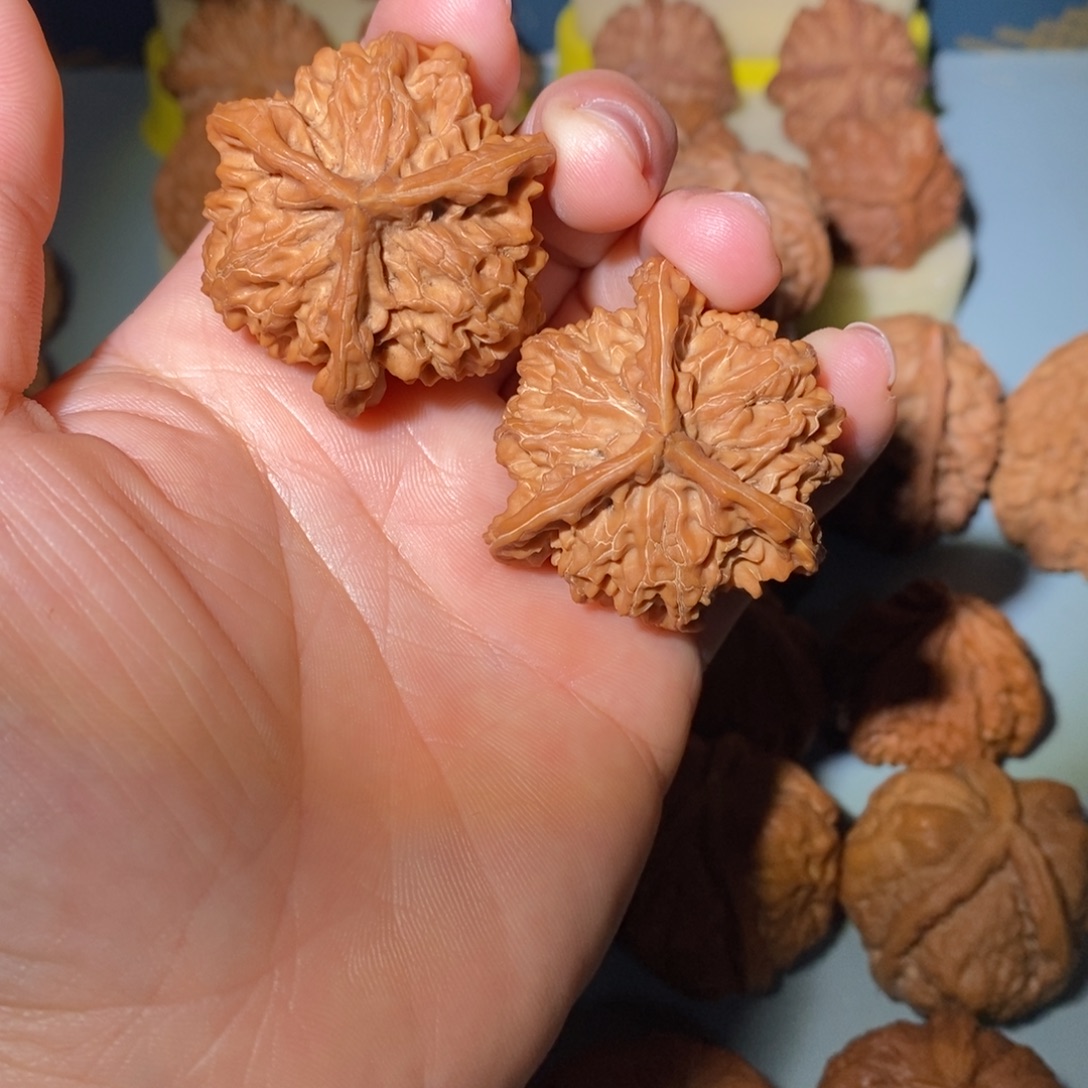 沁***梦文玩核桃把件41、5盘山三楞