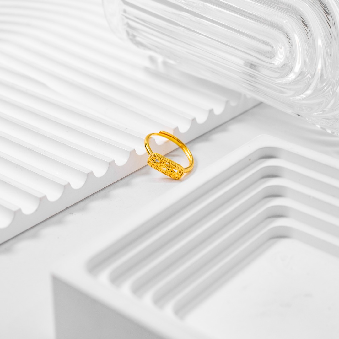 足银戒指 时尚百搭精致 金刚杵戒指 开口可调节 