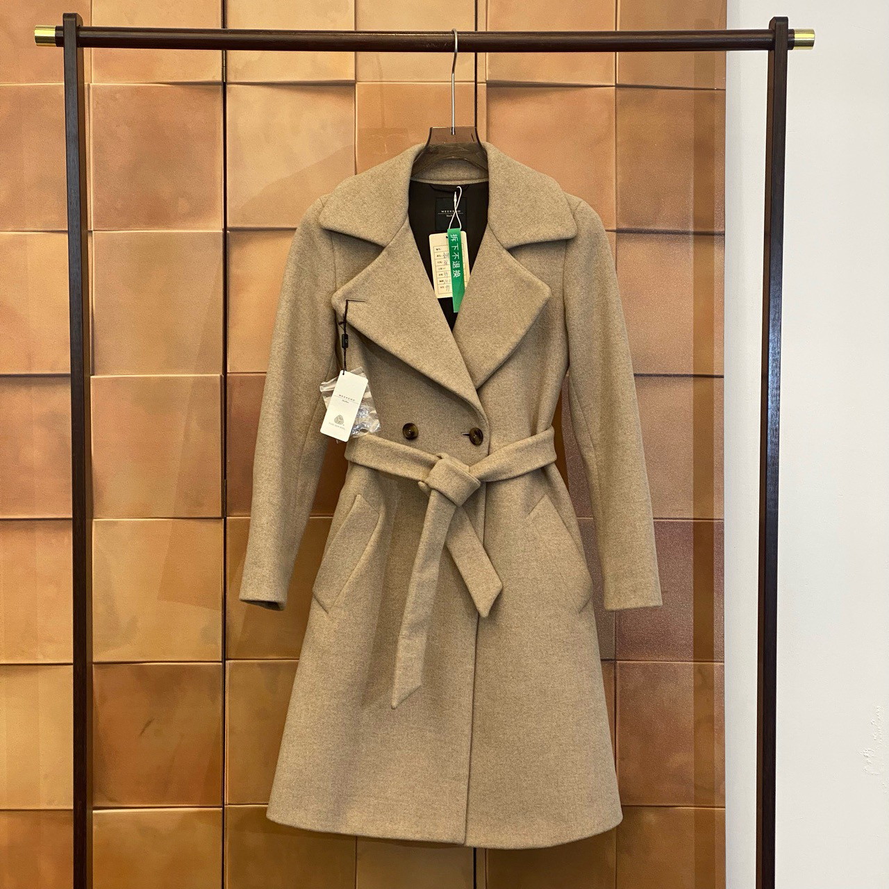 全新未使用 MaxMara weekend燕麦色长款羊毛大衣/38码//27839