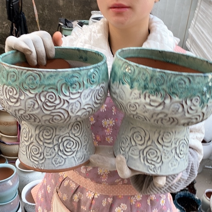 紫砂花盆瑕疵口18高20