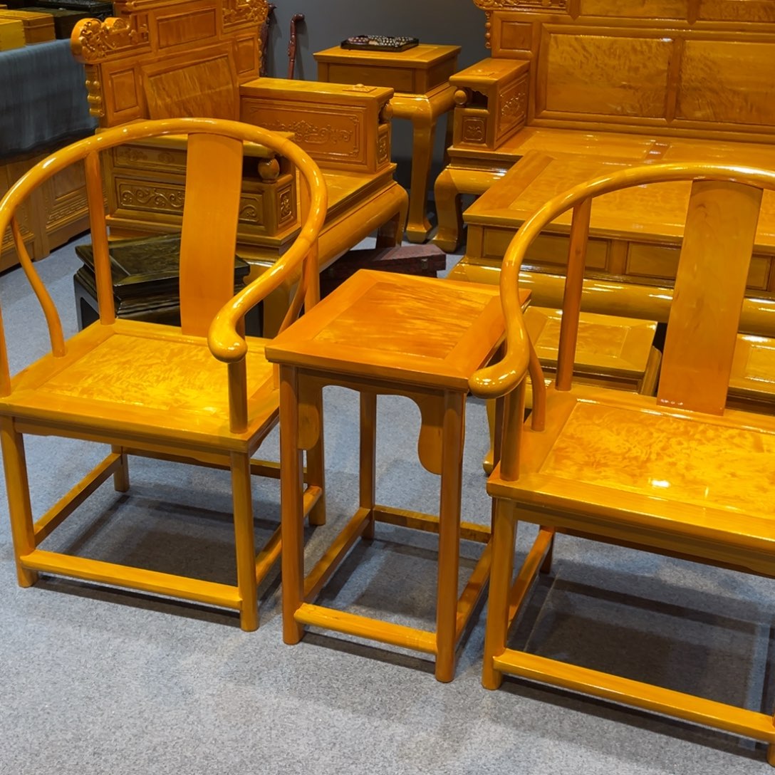 @***子紫檀木类成套家具，圈椅三件套