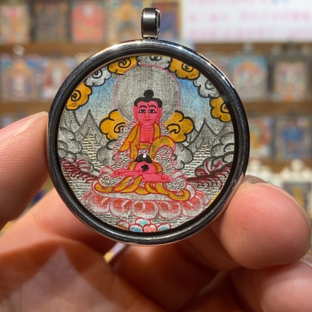 吊坠开播特惠纯手绘阿弥唐卡