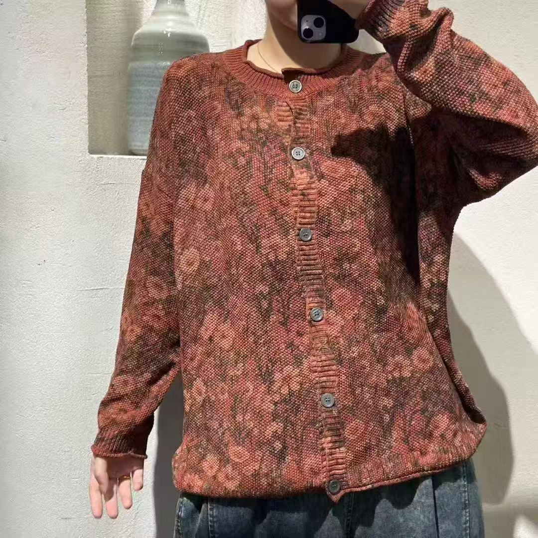 054炒色棉线毛衣 四色 均码