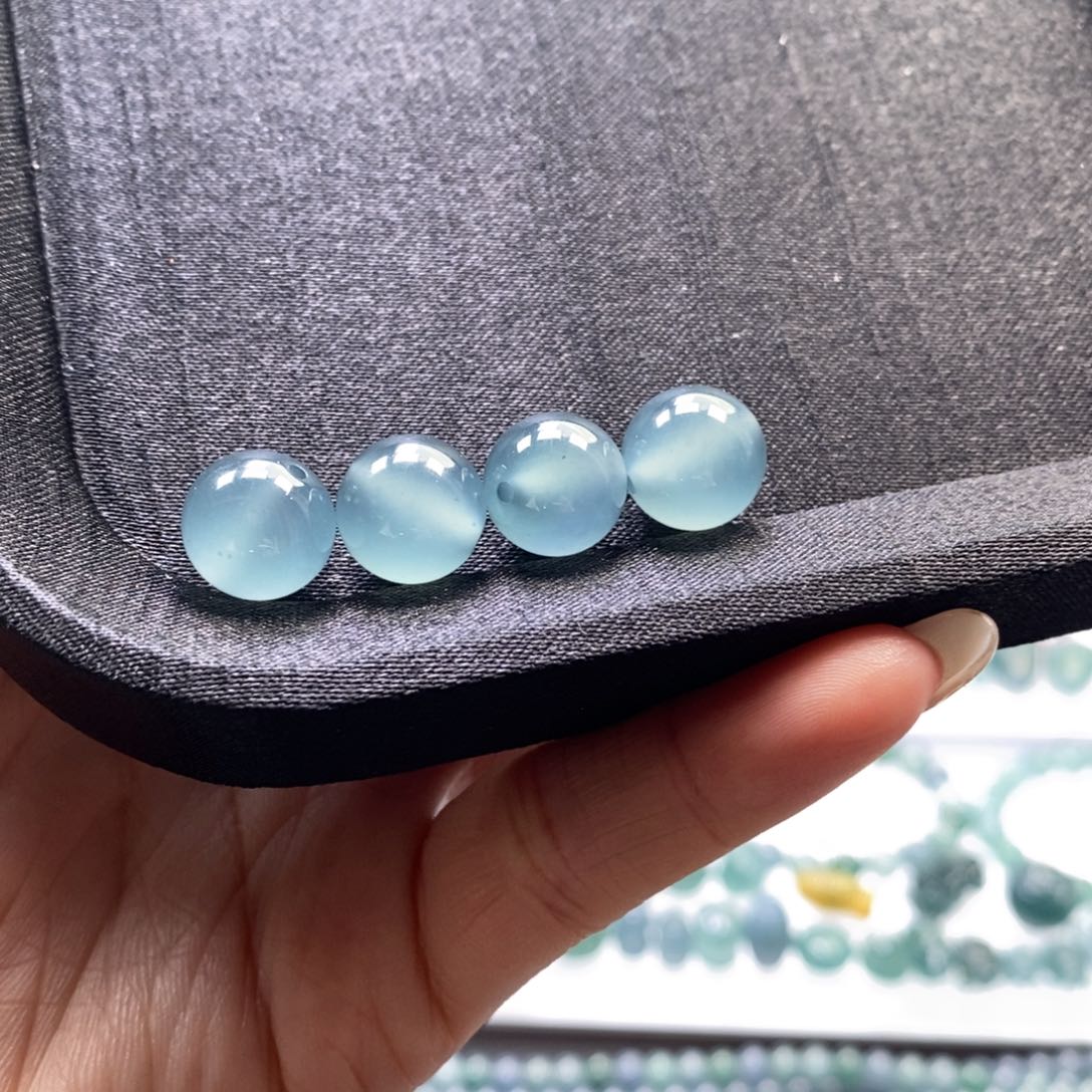 幻***界翡翠未镶嵌手链卡11.5圆珠