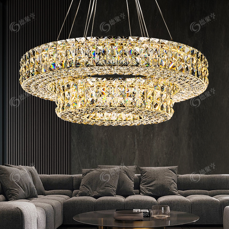德聚亨水晶客厅吊灯大厅主灯现代简约高端大气卧室餐厅新款灯具