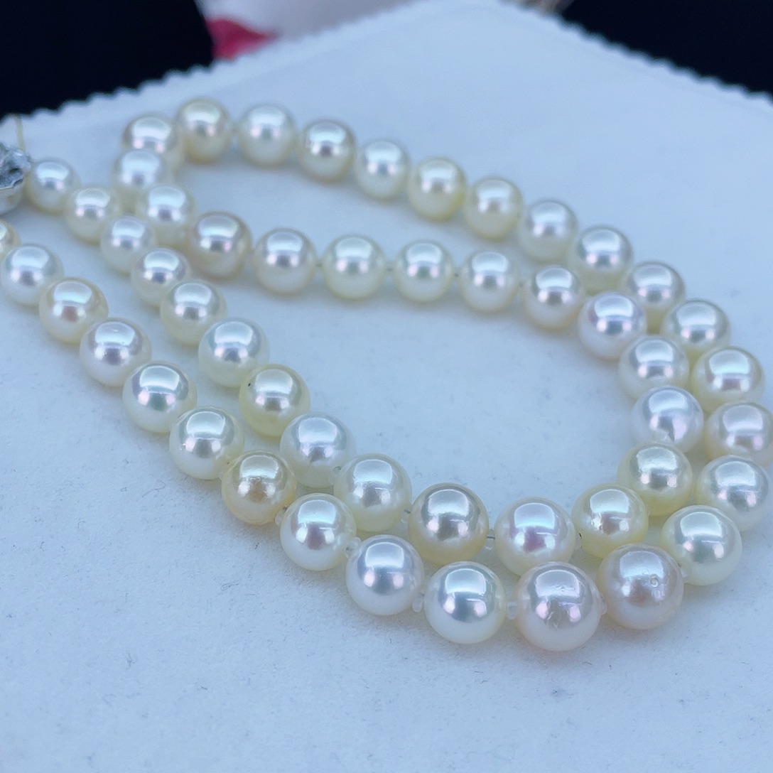 海水珍珠项链合金7.0一9.0