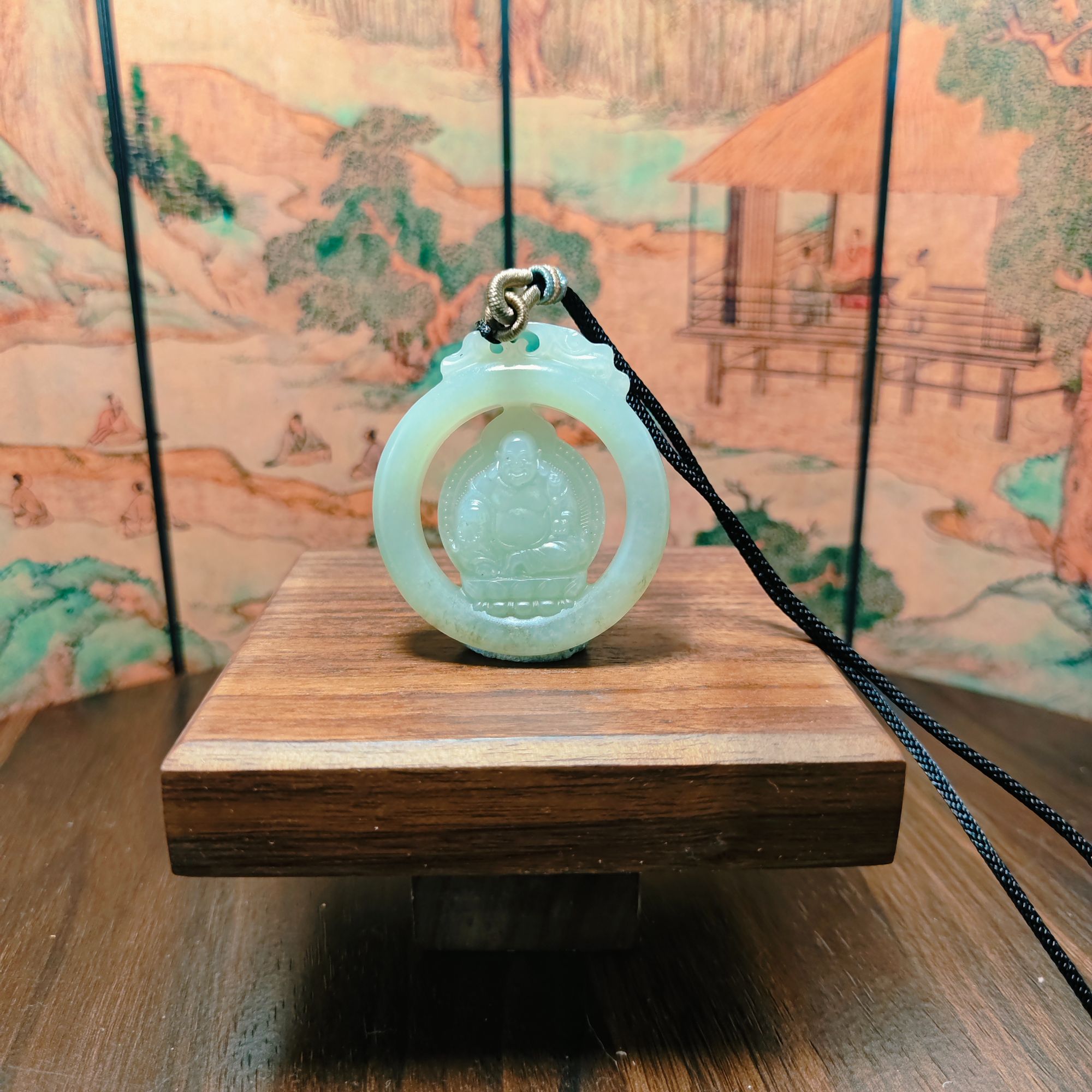 Z和田玉镂空佛公吊坠1090