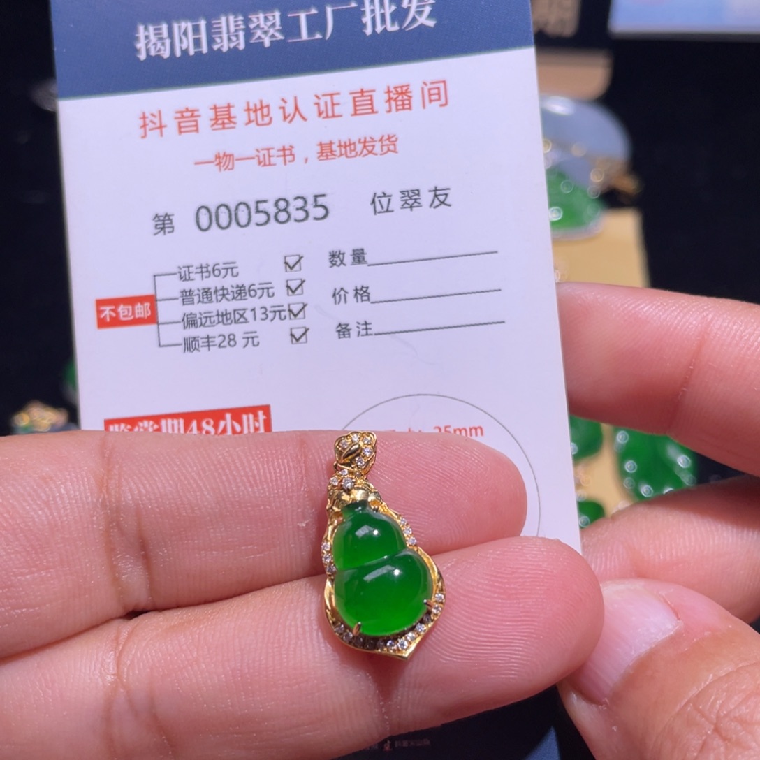 翡翠颈饰18K金镶嵌蓉翡翠