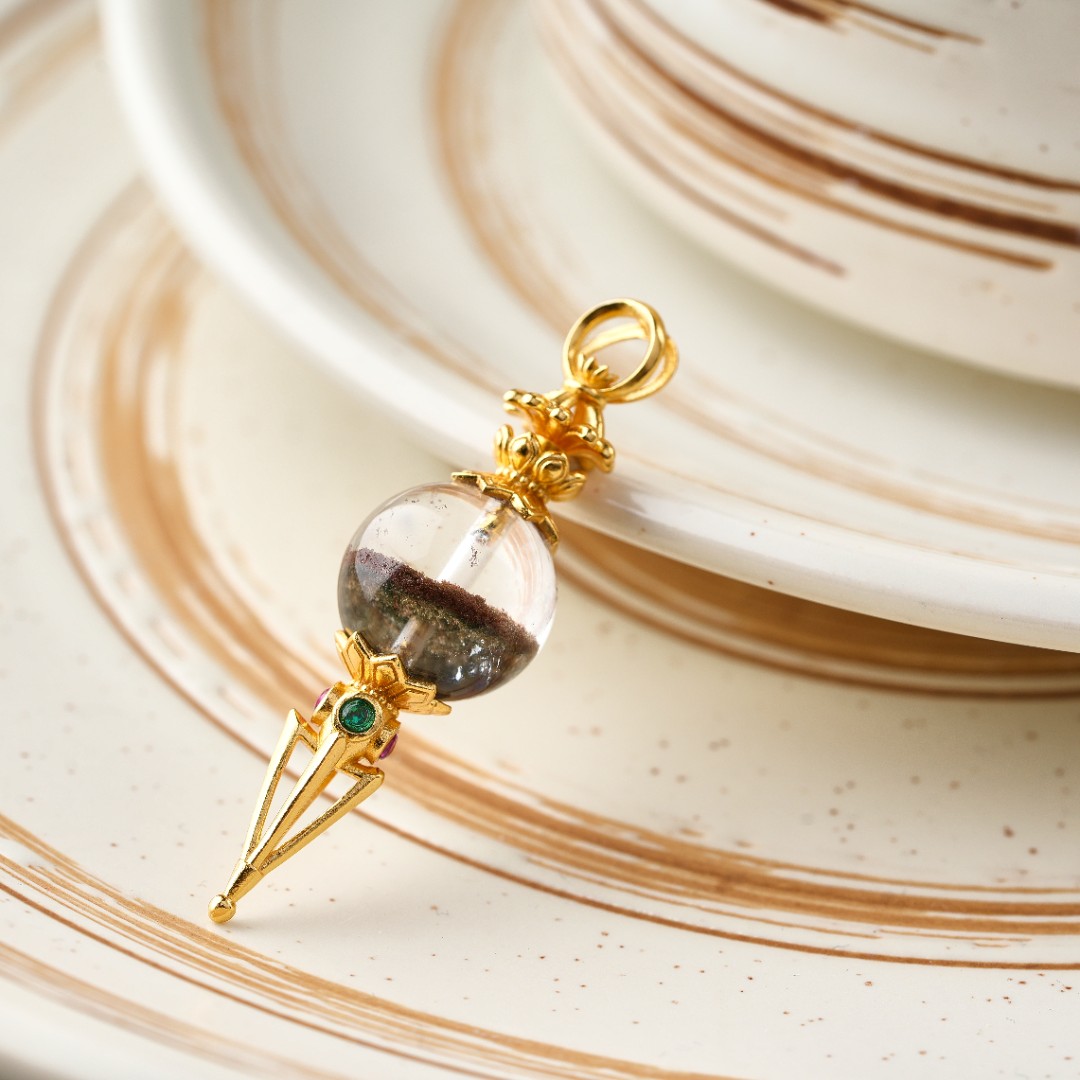 壹加田田 手工设计绿幽灵水晶吊坠多样性发一0312T