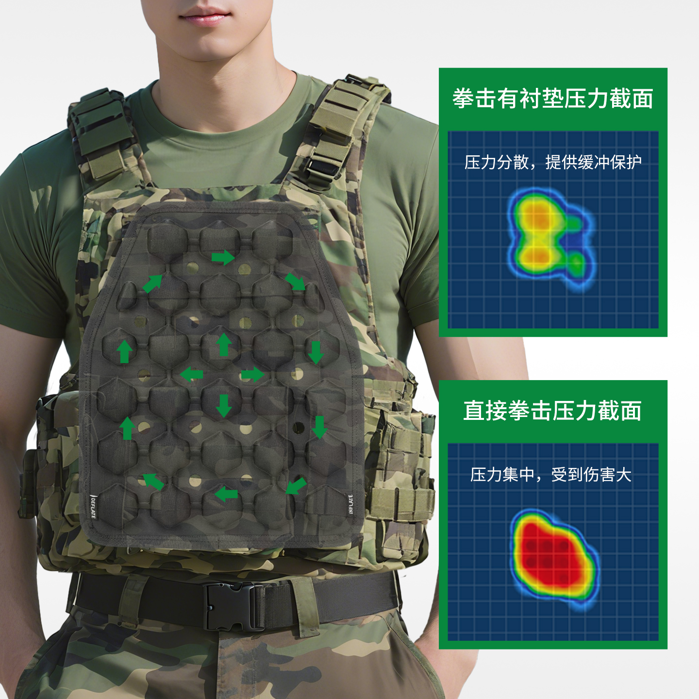 JFT散热垫反重力气垫战术马甲背心缓冲减压配件背囊双肩包背包带