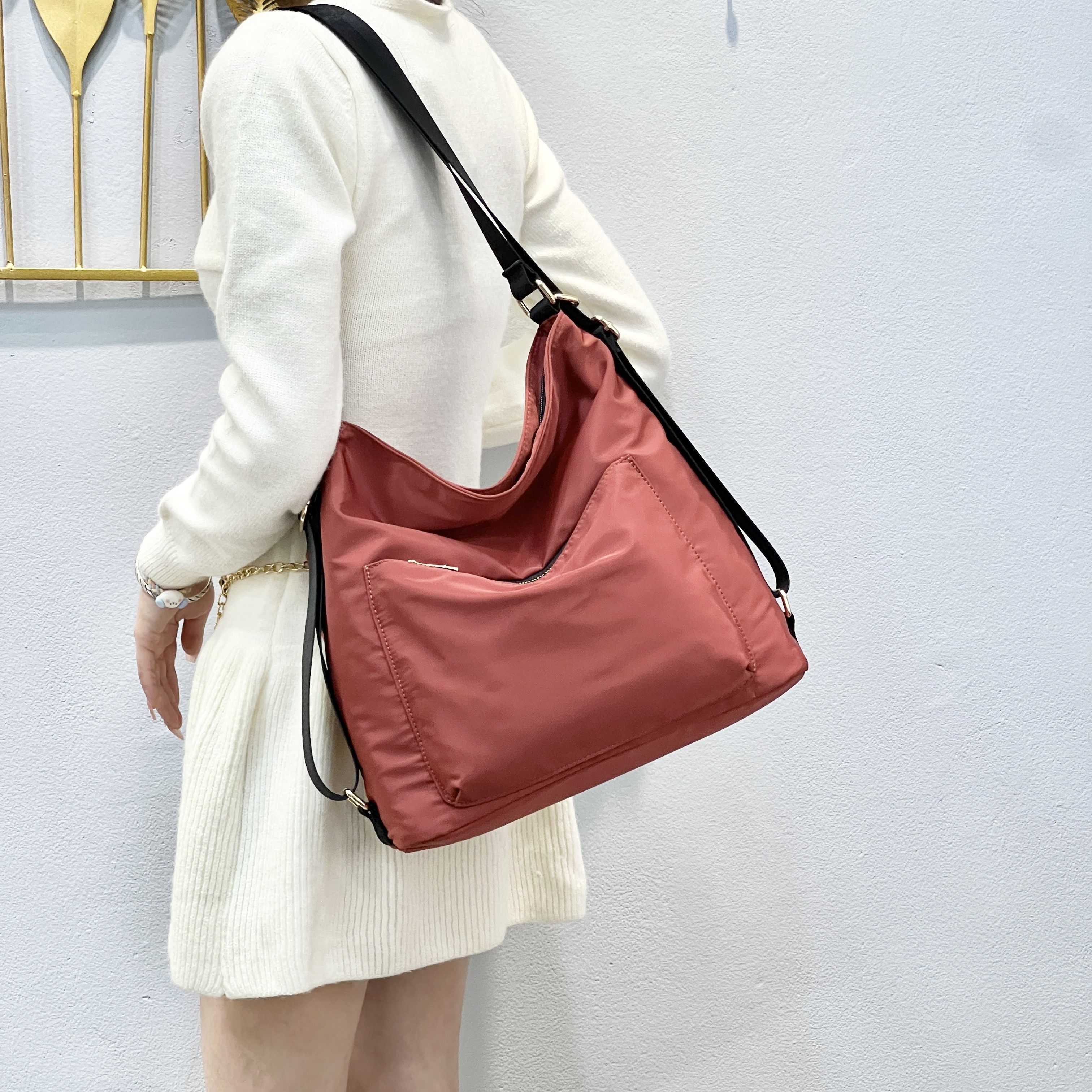 三用双肩包牛津布包包斜挎包女百搭新款大容量时尚通勤托特单肩包