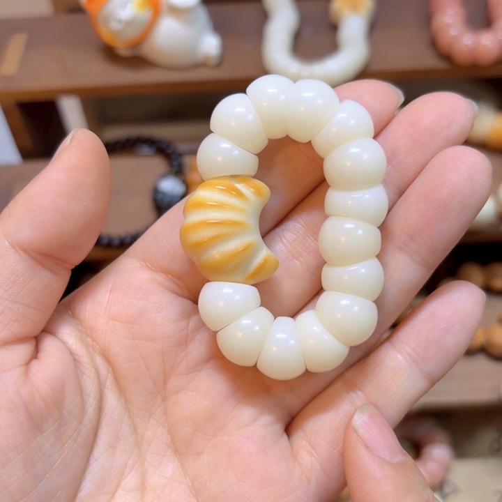 星月菩提手串大手捻象牙果牛角包