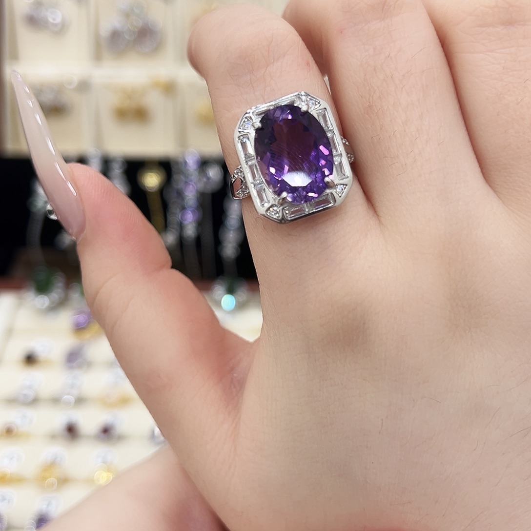 祝***师水晶银S925镶嵌戒指