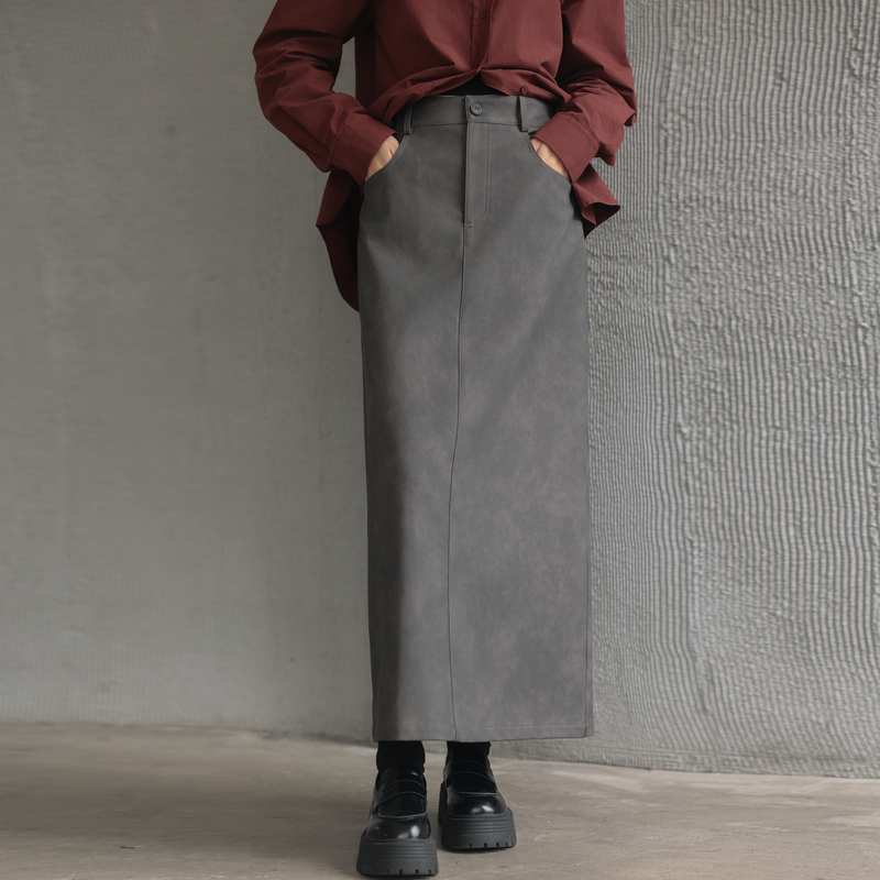 【秋冬上新】AIRIQI时尚梭织H型半身裙AY44BQ239