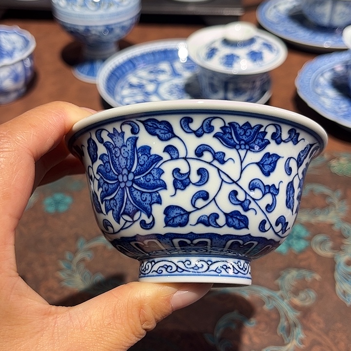 镹曰茶闲柴窑手工手绘青花