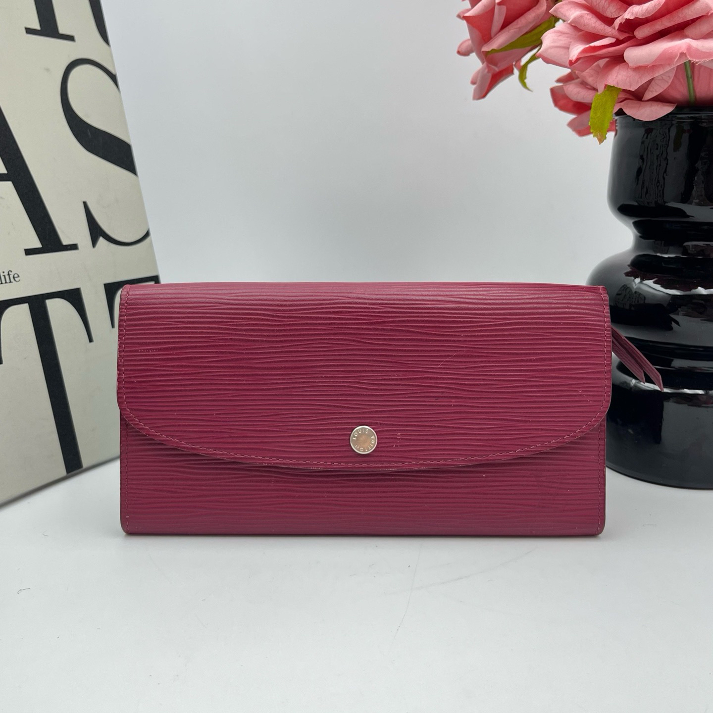 95新 LouisVuitton/路易威登 LV  xy 9352 红色水波纹钱包19*10