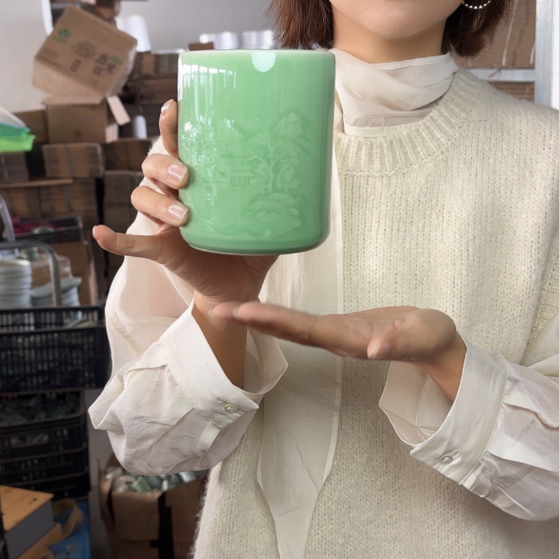 龙泉云间青瓷小米茶器