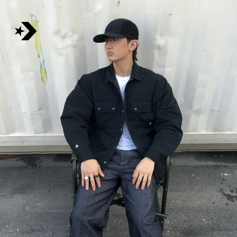 匡威春日男复古叠穿衬衫夹克外套CONVERSE 10027972