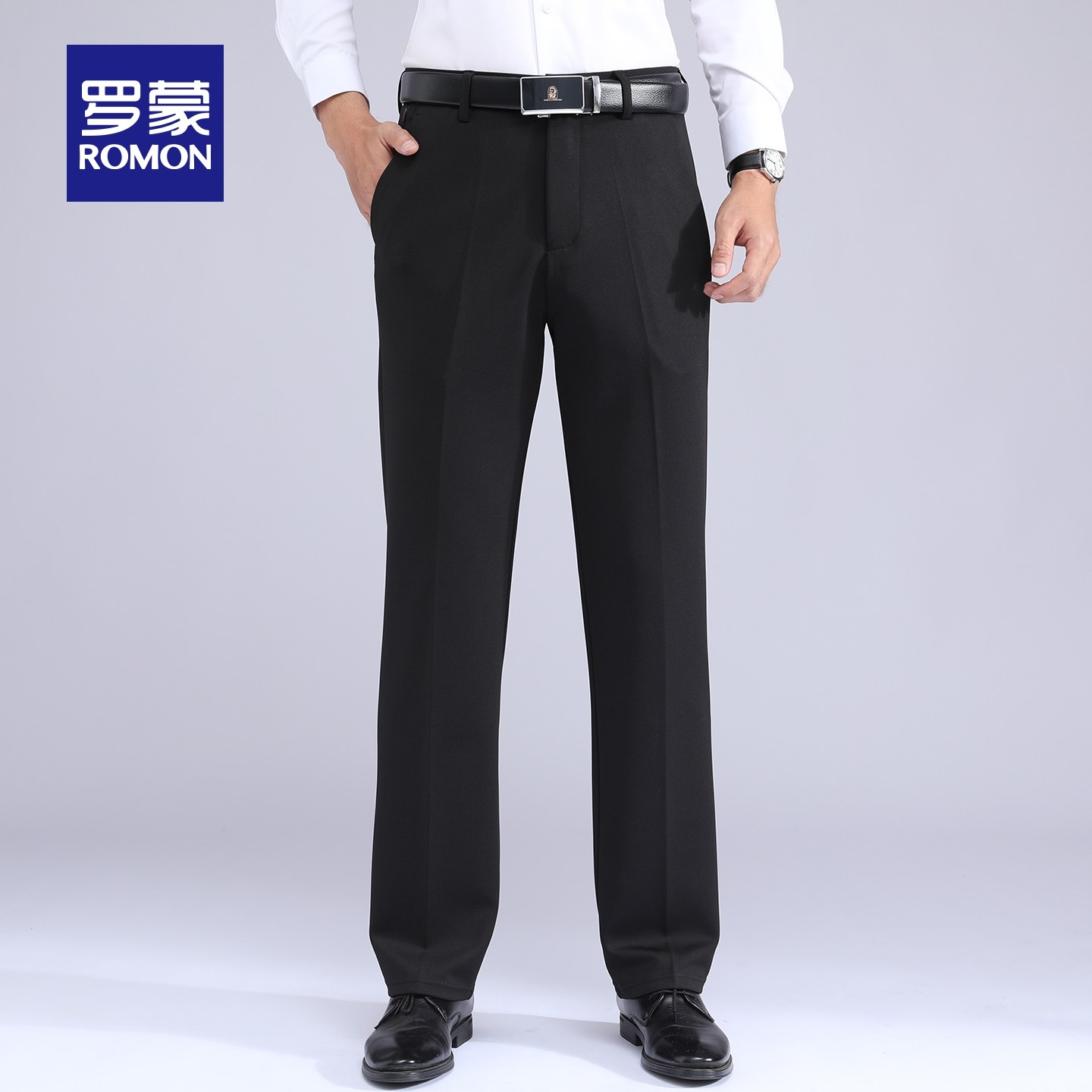 罗蒙男士时尚百搭加厚休闲裤2025秋季新款商务职业潮流工装长裤男