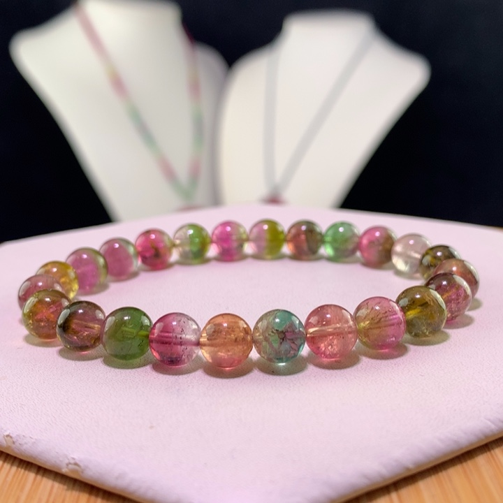 双色碧玺手链未镶嵌