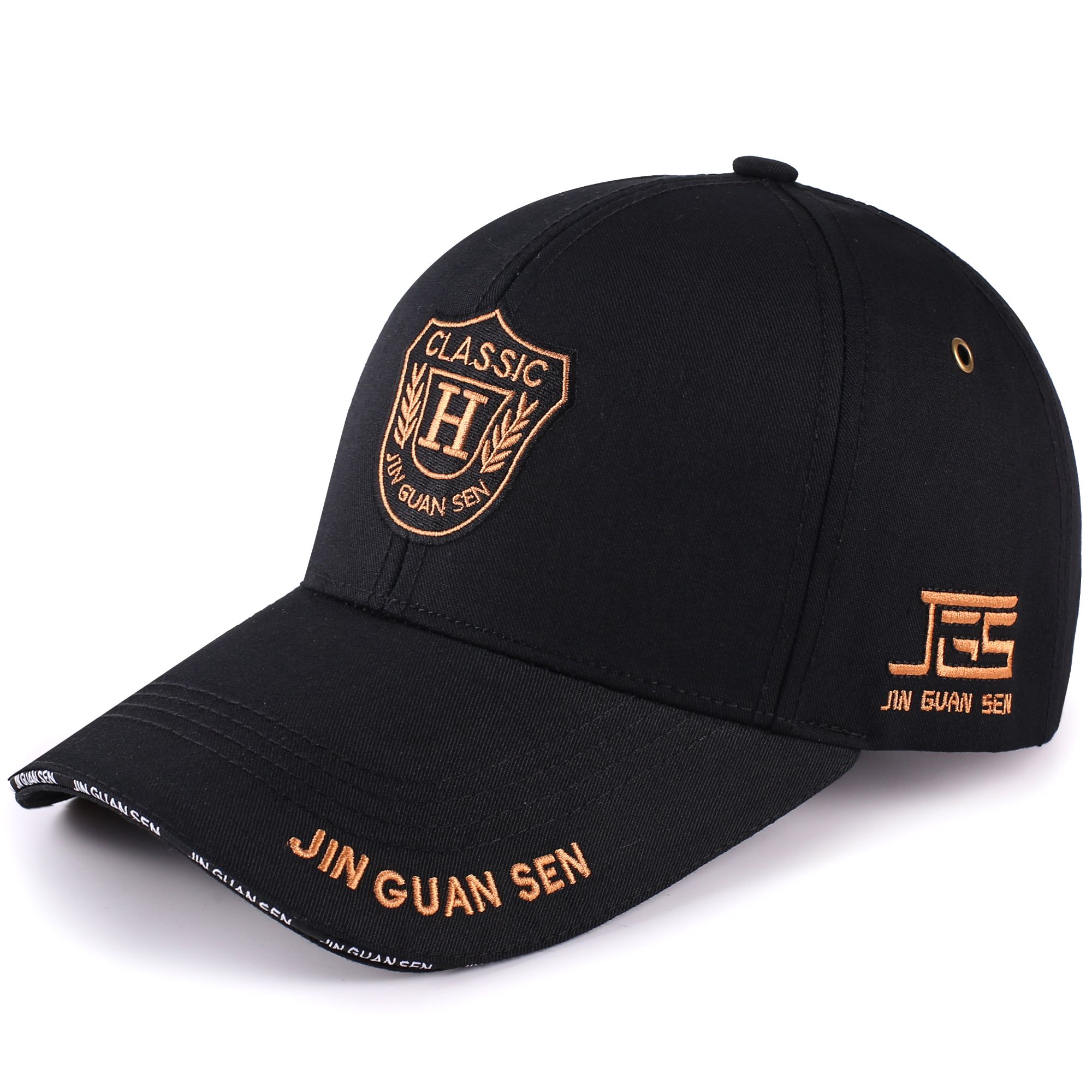 金冠森高端帽子男大头围新款鸭舌帽硬顶潮牌棒球帽加大加深显脸小