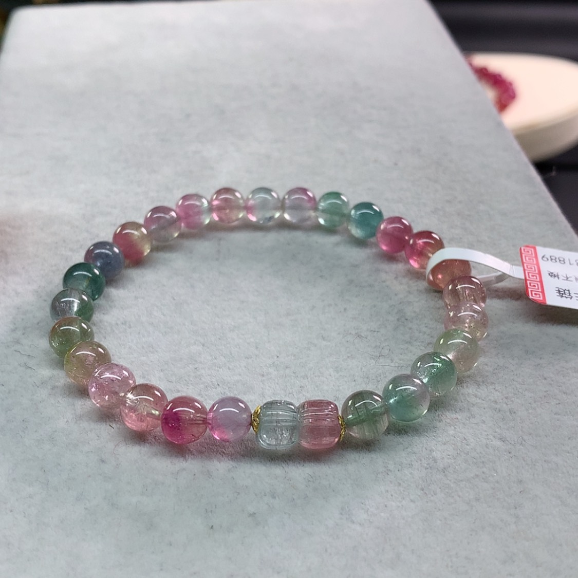 【闪购商品】碧玺手链未镶嵌碧玺西瓜单圈6.8