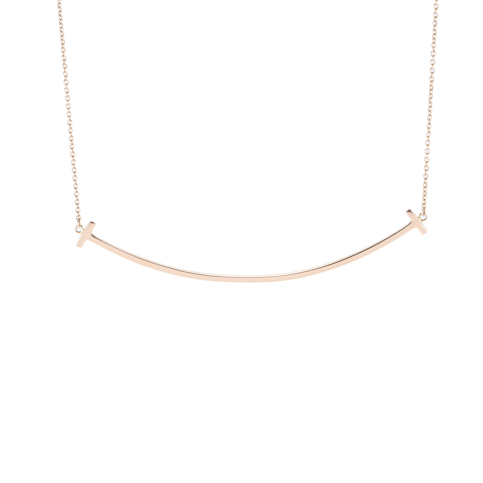99新 Tiffany & Co./蒂芙尼 -288【小花Han】微笑项链 大号 玫瑰金
