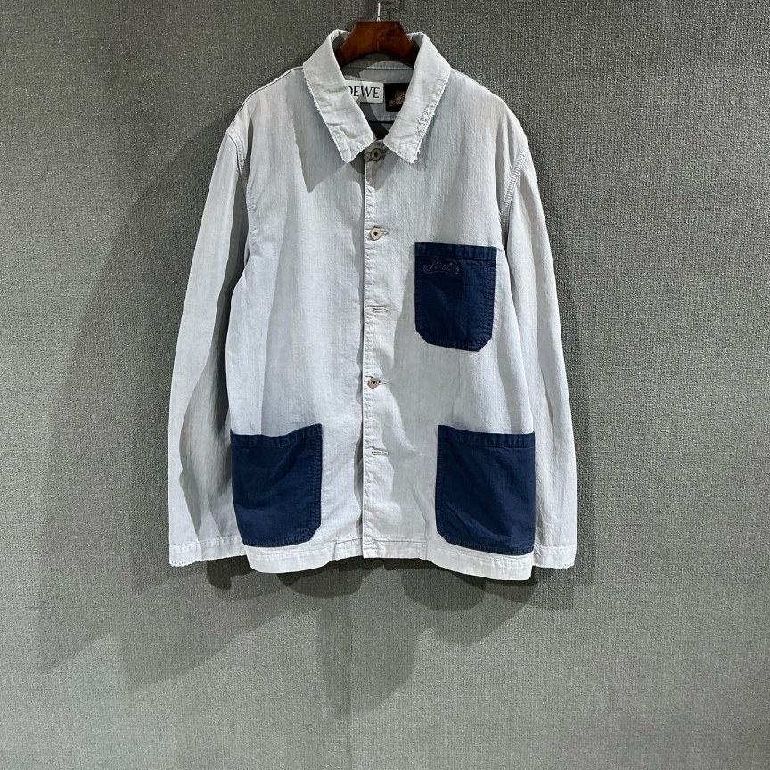 95新 LOEWE/罗意威 （pm）拼色牛仔衬衫外套 50码/2604