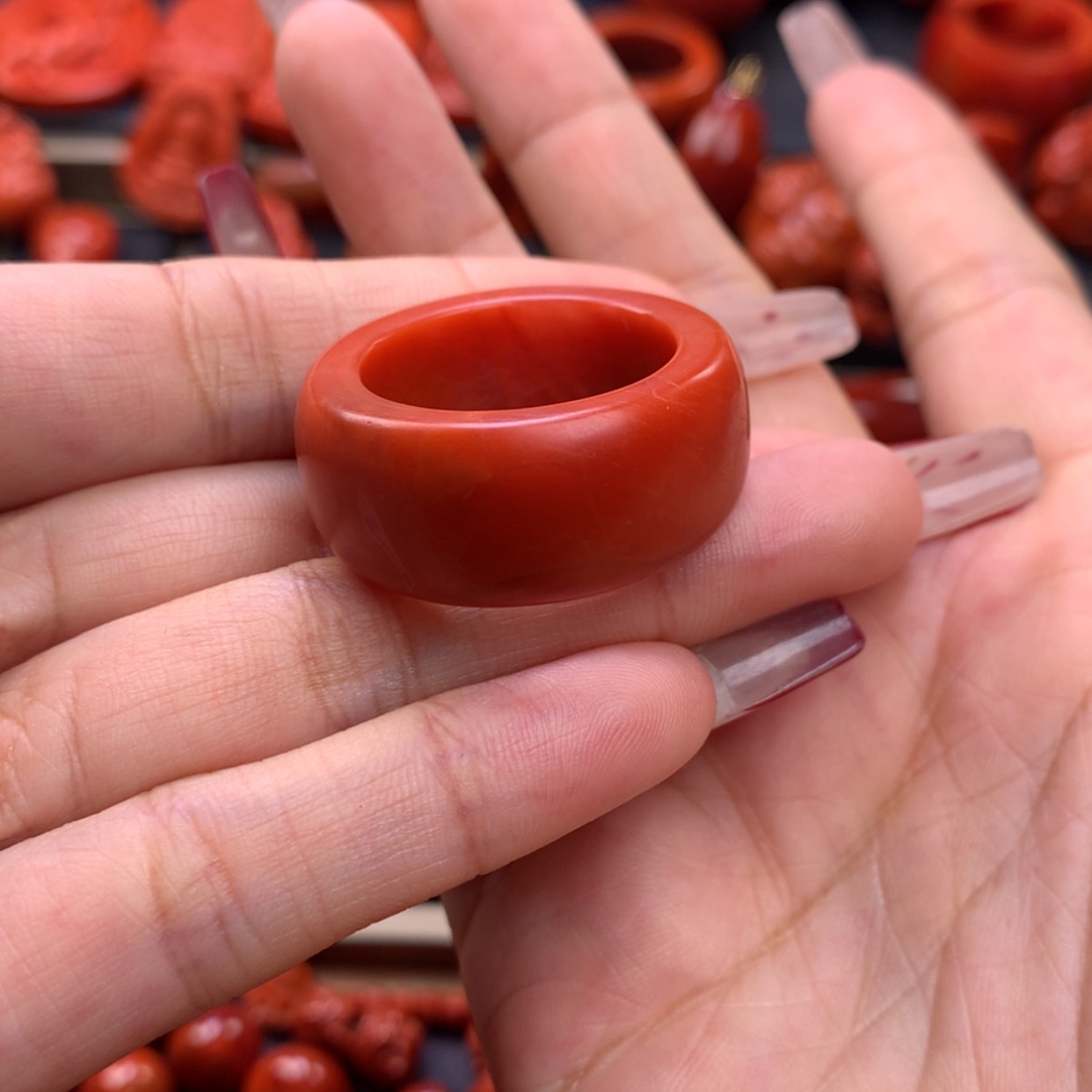 【闪购商品】南红玛瑙戒指未镶嵌太**场