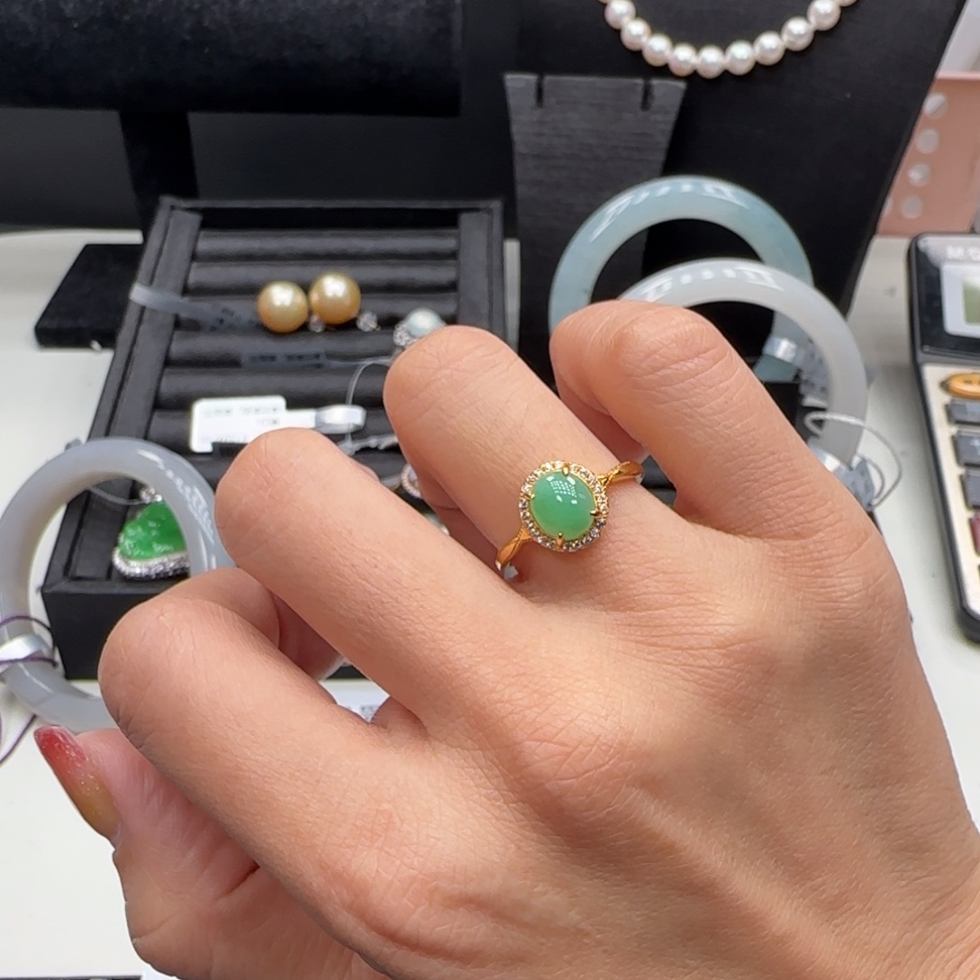 翡翠银S925镶嵌挂件翡翠挂件