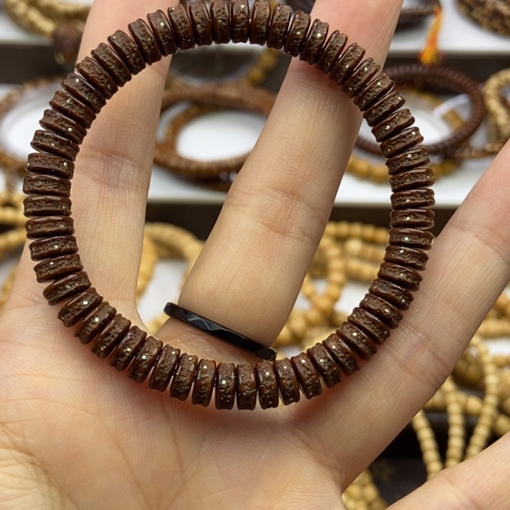 龙眼菩提手串染*紫金鼠7手工雕刻镶嵌鼠嘎手串